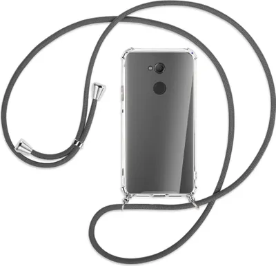 Produktbild von Handykette Backcover-Schutzhülle mit Band (Metall silberfarben) für Sony Xperia XA2 Ultra - dunkelgrau