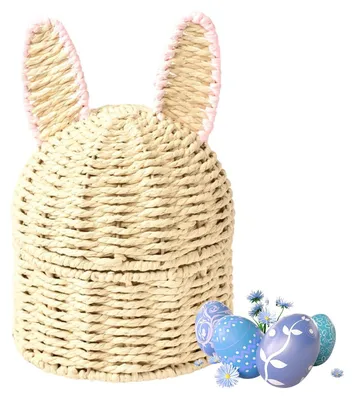 Imagen del producto de Conejo de Pascua tejido a mano, ideal para decoración y almacenamiento