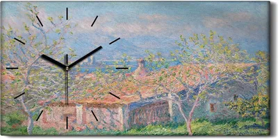 Produktbild von Küchenuhr Bürouhr Leinwand Uhr Geräuschlos 60x30 Gärtnerhaus in Antibes - schwarze Hände