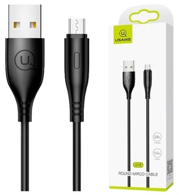Immagine prodotto di Cavo Usams U18 Microusb 2A Ricarica rapida 1 M Nero/Nero Sj268Usb01 (Us-Sj268)