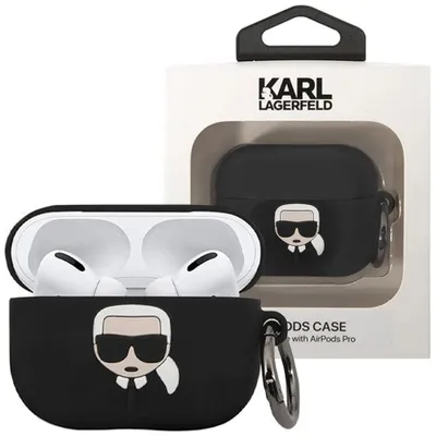 Produktbild von Karl Lagerfeld Klacapsilglbk Airpods Pro Abdeckung Czarny/Schwarz Silikon Ikonik