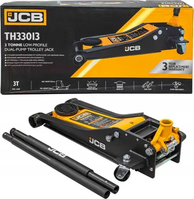 Obrázok produktu pre JCB | Hydraulický zdvihák, 3 tony, s gumovou podložkou, nízky profil, manévrovací zdvihák