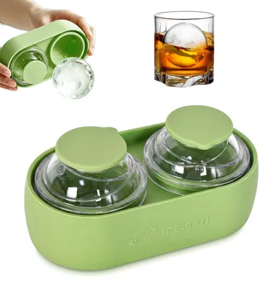 Eiswürfelform rund 5 cm, 2 Fächer, Silikon, stapelbar