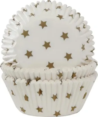 Obrázek produktu pro Košíčky na muffiny zlaté hvězdy 50x33 mm