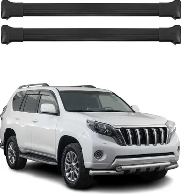 Productafbeelding van Draagbalken voor het dak, geschikt voor Toyota Land Cruiser Prado, modeljaren 2009-2018, van aluminium, zwarte kleur