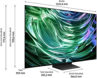 A diagram showing the dimensions of a television.