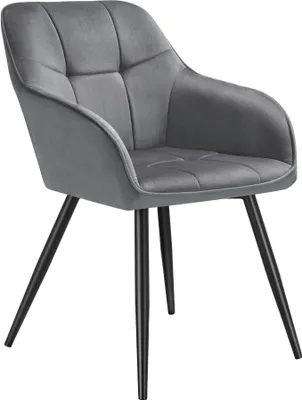 Produktbild von tectake® Esszimmerstuhl Marilyn gepolstert, in Samtoptik, gesteppt 58 x 62 x 82 cm