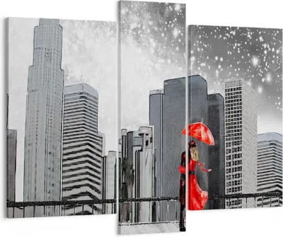 Produktbild von Bild auf Leinwand - Leinwandbild - Stadt Haus Straße - 95x80cm - Wand Bild - Wanddeko - Wandbilder - Leinwanddruck - Bilder - Kunstdruck - Wanddekoration - Leinwand bilder - Wandkunst - CB95x80-3948