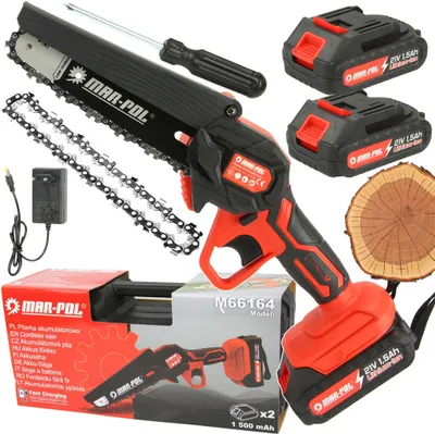 Obrázek produktu pro MAR-POL Aku jednoruční řetězová pila 6", 2x Li-Ion, 2.0Ah M66164