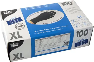 Produktbild von 1000 Papstar Handschuhe, Latex puderfrei schwarz Größe XL 10017