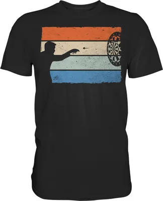 Produktbild von Vintage Dartpfeil Dartscheibe Dart T-Shirt – Black / S