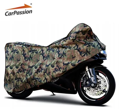 Productafbeelding van CarPassion Military Motorhoes - Beschermhoes - Waterdicht & Vorstbestendig - Maat M - Camouflage - 225 - 104 - 123 cm