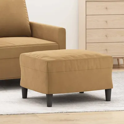 Imagen del producto de Living Store: Puf marrón, 60x50x41 cm, tapizado en terciopelo