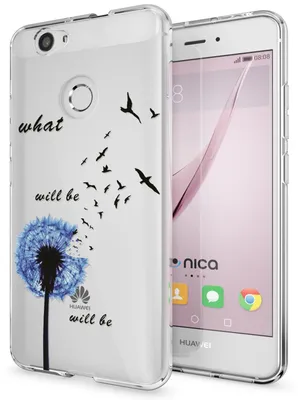 Obrázek produktu pro Pouzdro na mobilní telefon Huawei Nova od NALIA, silikonový kryt s motivem vzoru TPU ochrana Dandelion Blue