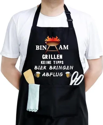 Produktbild von Lustige Grillschürze für Männer - Geschenk für Papa, Opa, Geburtstag/Vatertag - Kochschürze Herren