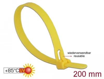 Immagine prodotto di Fascette riutilizzabili resistenti al calore L 200 x L 7,5 mm 100 pezzi giallo