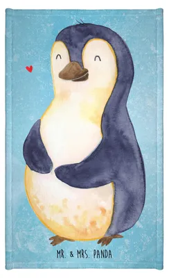 Produktbild von Mr. & Mrs. Panda Handtuch Pinguin Diät - Eisblau - Geschenk, Motivation, Kleines, Frotteetuch, Klein, glücklich, Abnehmen, frottierhandtuch, Mini-Handtuch, Pinguine