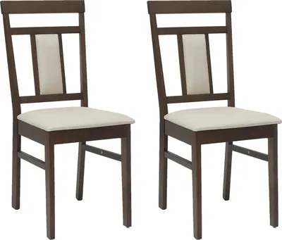 Image de vidaXL - 2 chaises de salle à manger, en bois d'hévéa massif, couleur marron clair