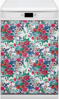 Produktbild von Abwaschbar 45x80 cm Geschirrspüle Magnetmatte Küche Dekorative  - Farbenfrohe Blumen