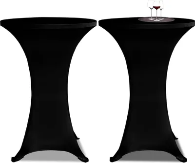 Immagine prodotto di 2 x copritavolo per tavolo da bar copritavolo estensibile Ø70 cm nero