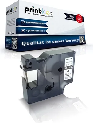 Produktbild von Kompatible Schriftband für Dymo D1 43613 Labelmanager 400 420P 450 450D 450Series S0720780 6 mm 7 m BK/W Beschriftungsband - Color Quantum Serie