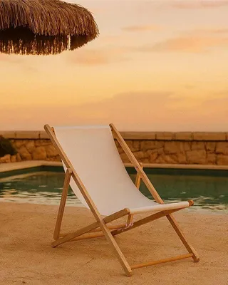 Immagine prodotto di Sedia sdraio da esterno beige in legno Bright Summer