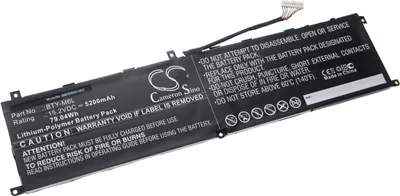 Produktbild von vhbw Akku kompatibel mit MSI P65 Creator 8RF Notebook (5200 mAh, 15,2 V, Li-Polymer)