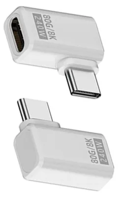 Image de INF Adaptateur USB-C Femelle vers Mâle 240W 80Gbps - Pack de 2 Blanc