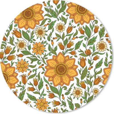 Produktbild von MuchoWow® Mauspad Mousepad Blumen - Orange - Design 50x50 cm - Mousepads - Maus Mat - Pad - Mausunterlage - Vinyl