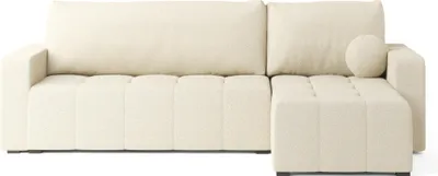 Produktbild von Masseno Ecksofa VOLIRA mit Schlaffunktion L-Form, Sofa mit Bettkasten, Wohnzimmersofa, Couch, Soffa, Bettsofa, Couchgarnitur- Creme, QUELLE 02