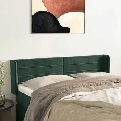 Produktbild von Cloris Designermöbel Kopfteil mit Ohren Dunkelgrün 147x16x78/88 cm Samt 2024 Neu