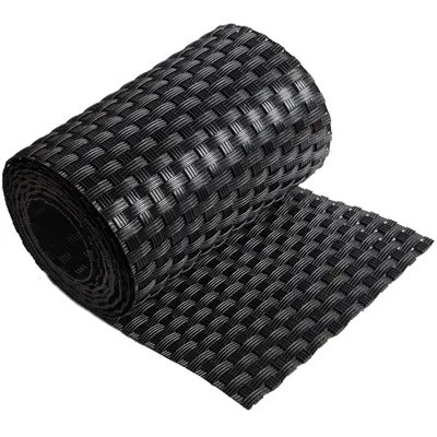 Produktbild von ECI © Poly-Rattan Sichtschutzstreifen für Doppelstabzaun 19 | 255cm Schwarz RD04 1 Rolle