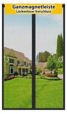 Produktbild von Fliegengitter Balkontür Magnet 100x210 cm Schwarz Fiberglas ohne Bohren