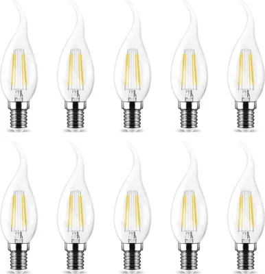 Produktbild von 10x Sparset E14 4 Watt LED Leuchtmittel Filament Kerze Flamme 400 Lumen Windstoß