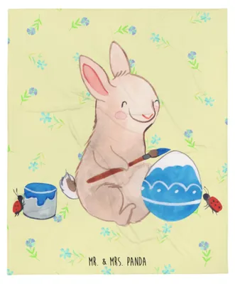 Produktbild von Mr. & Mrs. Panda Plaid Hase Marienkäfer - Blumig - Geschenk, Ostergeschenke, Decke, Picknicken, Ostern, Frühling, Sofadecke, Warme, Tagesdecke, Ostergrüße, Bettdecke