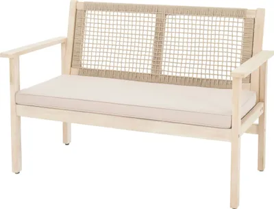 Produktbild von di volio Gartenbank Teracina - beige, 120 cm, aus em Akazienholz, wetterfest & bequem, für Garten, Balkon und Terrasse