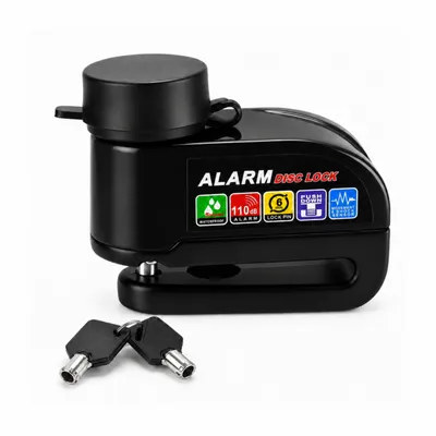 Produktbild von Bremsscheibenschloss mit Alarm 110 dB Motorradschloss Rollerschloss Alarmschloss 6 mm Diebstahlschutz mit Sirene