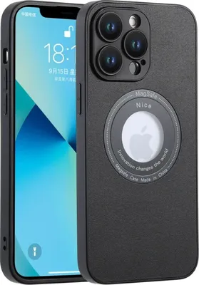 Produktbild von MagSafe Hülle für iPhone 15 Plus Handy Schutz Silikon Magnet Case Tasche Kunstleder - SCHWARZ