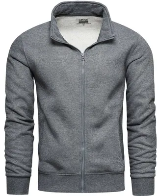 Productafbeelding van Recea heren sweater met rits, model Kingi, kleur grijs (grafit). Maat: M