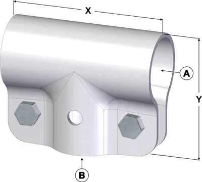 Produktbild von T-Schelle geschlossen, A 1 1/4" (42,4 mm) x B 1 1/4" (42,4 mm)