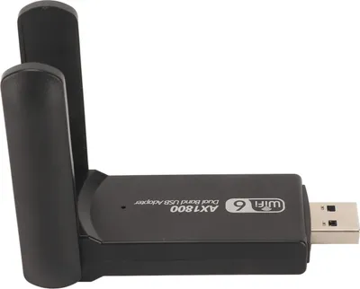 Image de 1800Mbps Dual Band WiFi Adapter with Dual 3dbi Antennas 2.4G 5G USB3.0 Plug and Play USB WiFi 6 Adapter for Laptops Tablets