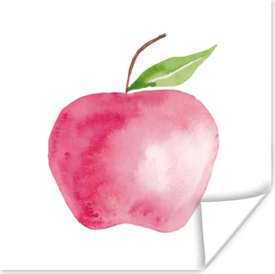 Produktbild von MuchoWow® Poster Apfel - Rot - Aquarell 30x30 cm - Wandposter - Printing
