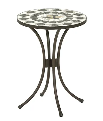 Produktbild von Dehner Mosaik-Blumenhocker Diana, Ø 41 cm, Höhe 50 cn, Stahl/Stein, braun/grau/weiß