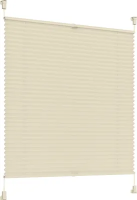 Produktbild von Sonello Plissee Klemmfix ohne Bohren 95cm x 200cm Creme  Faltrollo Plisseerollo Jalousie für Tür & Fenster Blickdicht Sichtschutz Sonnenschutz Fertifplissee Rollo