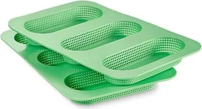 Produktbild von Betty Bossi Brotbackform »Backform Mini-Baguettes«, (2-tlg), Silikon Hitzebeständig grün