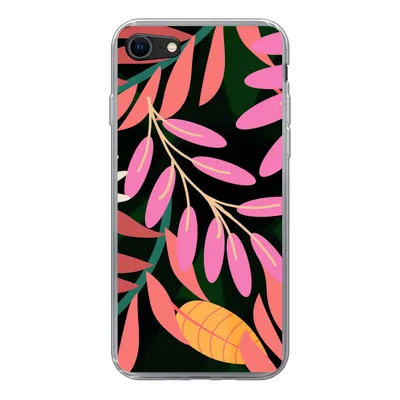 Produktbild von MuchoWow® Handyhülle Schutzhülle Hülle für iPhone SE 2020 Tropisch - Blumen - Muster Silikon Softcase Handy Hülle - Kartenbesitzer
