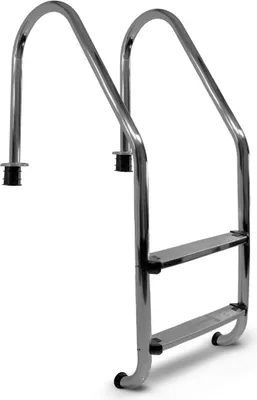 Produktbild von Pool Leiter Edelstahl Weitholm für 90 cm tiefe Becken Tiefbecken Einbauleiter 2 Stufen
