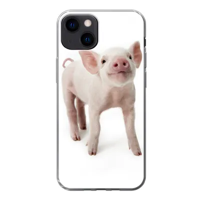 Produktbild von MuchoWow® Handyhülle Schutzhülle Hülle für iPhone 13 Schwein - Tiere - Weiß Silikon Softcase Handy Hülle - Karteninhaber