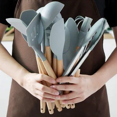 Produktbild von Silikon-Kochgeschirr-Set, 13-teilig, Antihaft