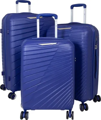 Produktbild von Kofferset Trolleyset 3 teilig Monza Hartschale Reisekoffer Polypropylen blau